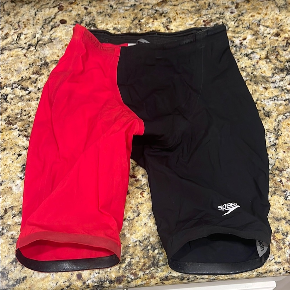 Speedo Tech Suit in Red and Black